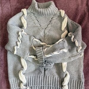 Gray Cable Knit Sweater